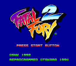 Fatal Fury 2 Title Screen